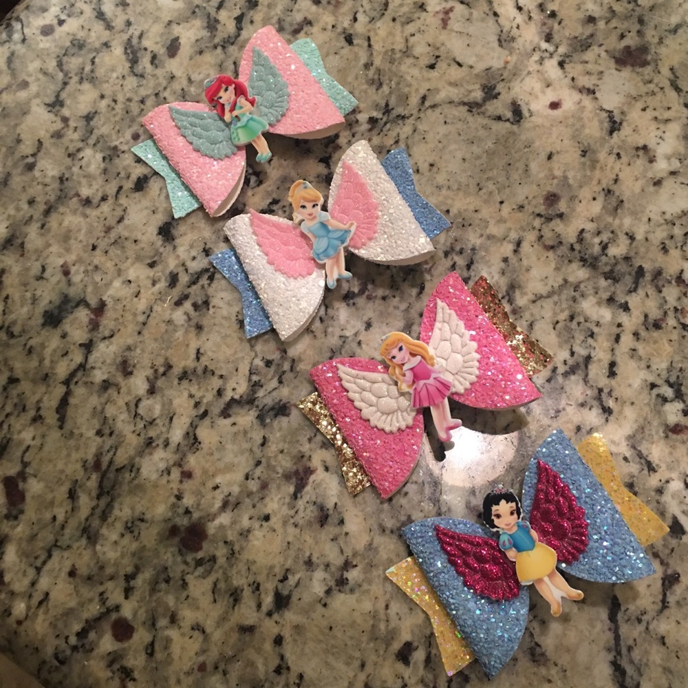 💎💖 Glitter princess Bows with Clips 💝